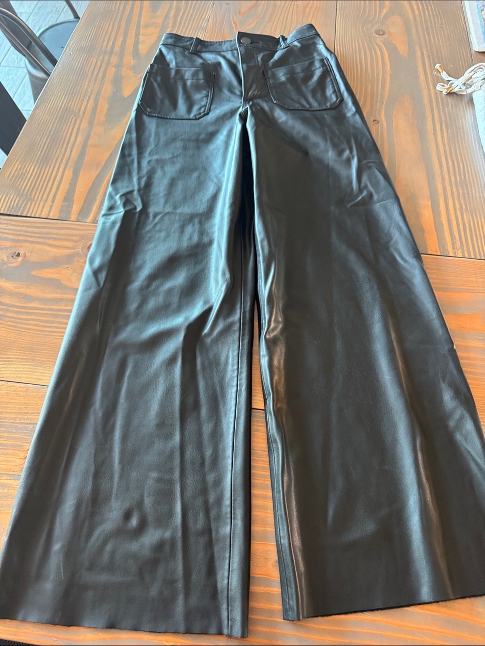 Zara Marine Pants, faux leather